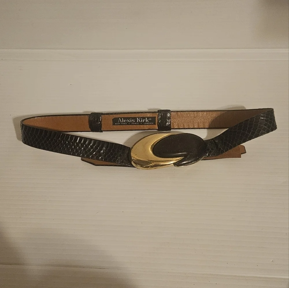 1990s Alexis Kirk  + Gold Infinity Snakeskin Adjustable Belt